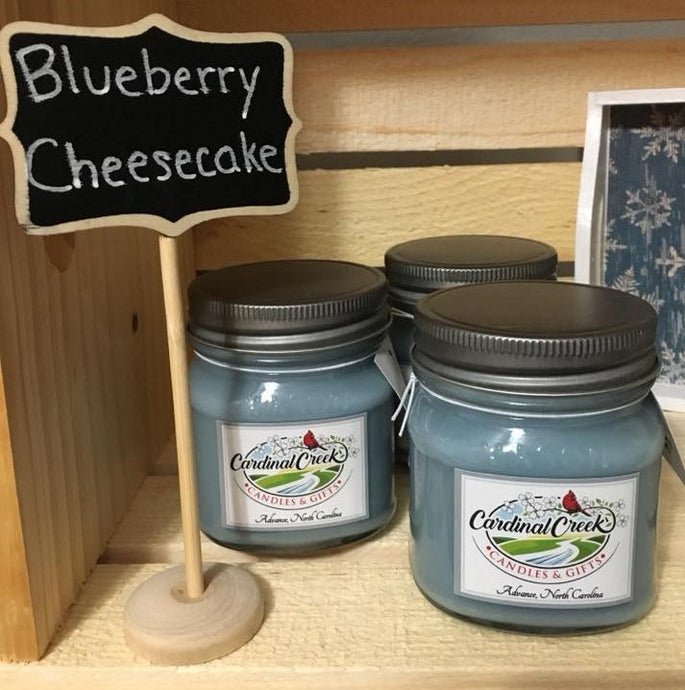 8 oz Mason Jar Soy Candle-Blueberry Cheesecake