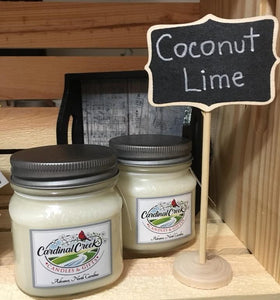 8 oz Mason Jar Soy Candle-Coconut Lime